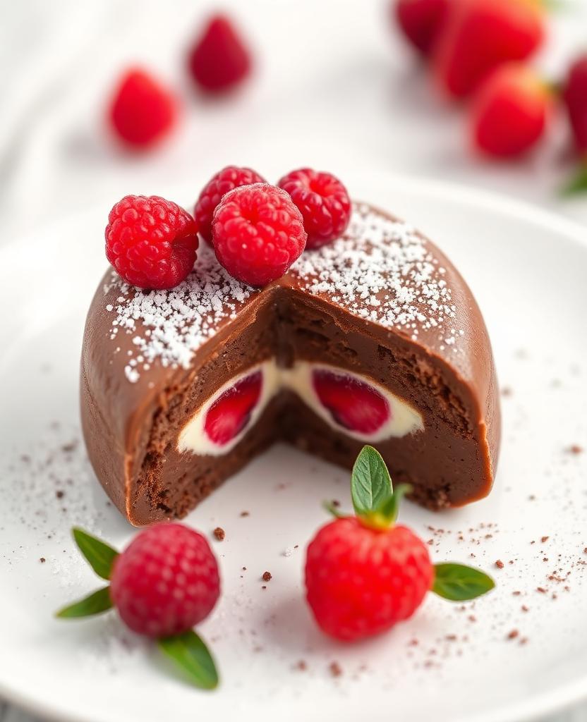 Pastel de chocolate sin azúcar con frutos rojos