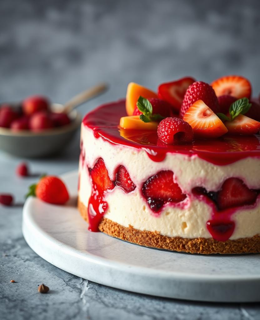 Cheesecake de frutos rojos sin azúcar